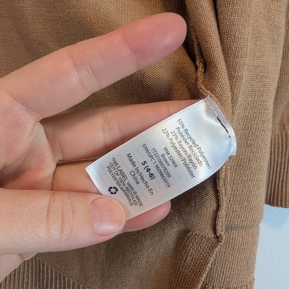 TIME and TRU Women's Tan Mocha Open-Front Cardigan New! Size Small - Picture 5 of 7